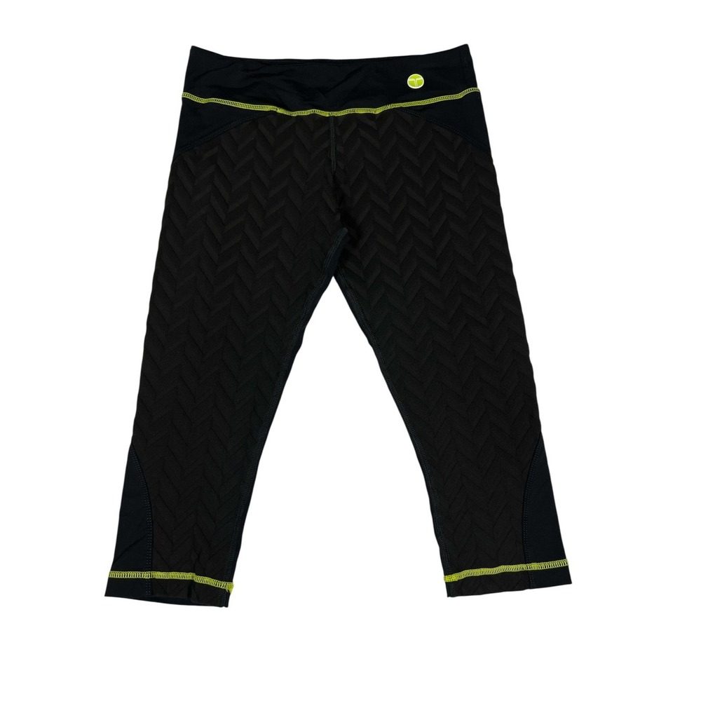 Trina Turk Recreation Crop Leggings Womens XS Black Chevron Athletic Yoga Pants